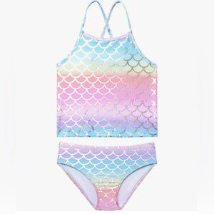 Girls 2-Piece Bathing Suit Unicorn Swimsuits Swimwear Tankini for Kids
